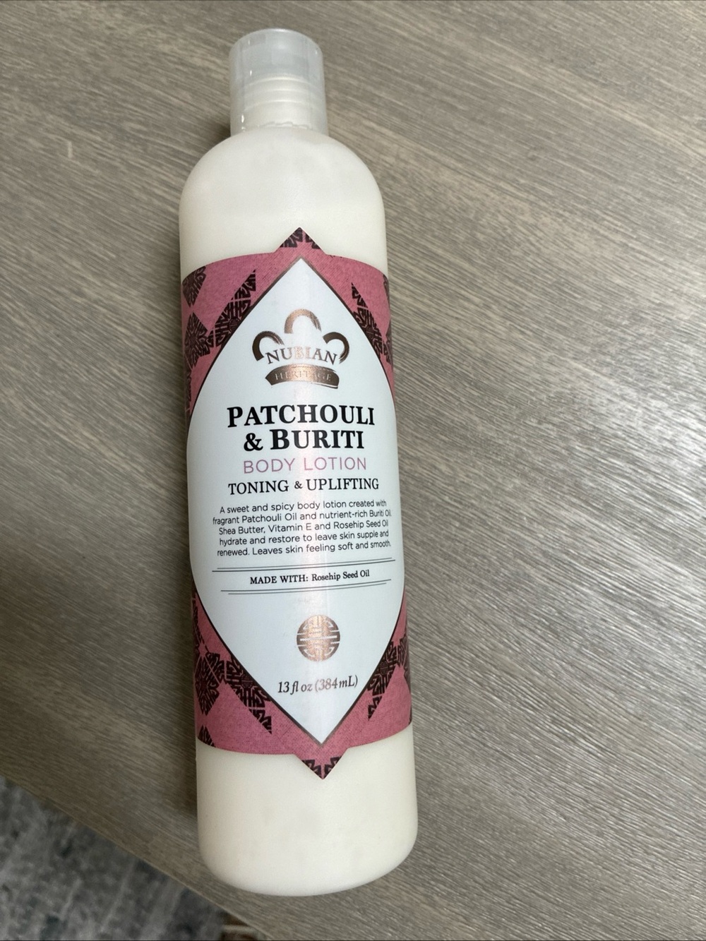 Nubian Heritage Patchouli &‎ Buriti Body Lotion - Pink and White Bottle